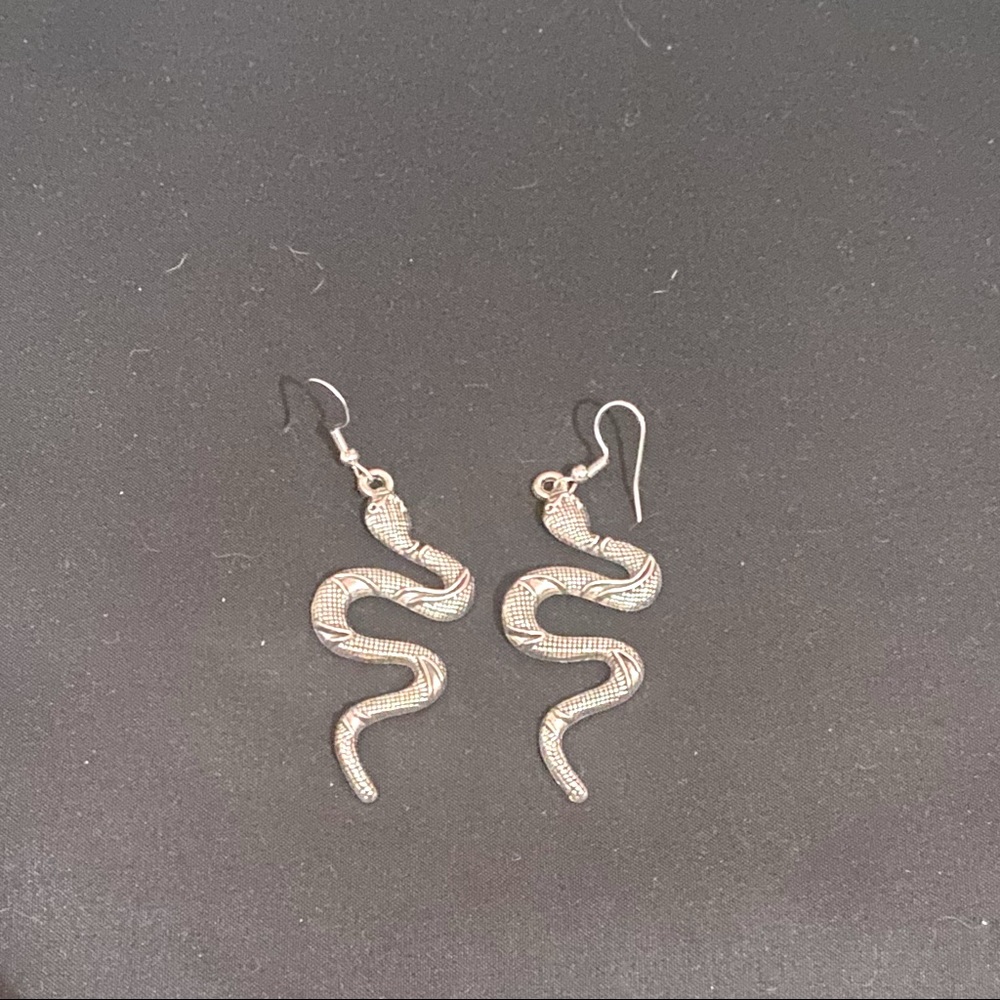 Silver snake earrings